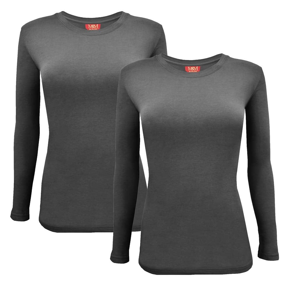 ACTIVE UNIFORMS Women's Under Scrub Tee Crew Neck Long Sleeve TShirt 2