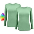 thumbnail image 1 of ACTIVE UNIFORMS Women's Under Scrub Tee Crew Neck Long Sleeve T-Shirt 2 - Pack (Meadow Green, X-Large), 1 of 6