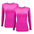 thumbnail image 1 of ACTIVE UNIFORMS Women's Under Scrub Tee Crew Neck Long Sleeve T-Shirt 2 - Pack (Neon Pink, Small), 1 of 6