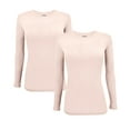 thumbnail image 1 of ACTIVE UNIFORMS Women's Under Scrub Tee Crew Neck Long Sleeve T-Shirt 2 - Pack (Nude, Large), 1 of 6