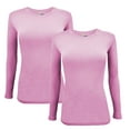 thumbnail image 1 of ACTIVE UNIFORMS Women's Under Scrub Tee Crew Neck Long Sleeve T-Shirt 2 - Pack (Pink, 5 X-Large), 1 of 6