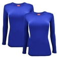 thumbnail image 1 of ACTIVE UNIFORMS Women's Under Scrub Tee Crew Neck Long Sleeve T-Shirt 2 - Pack (True Royal Blue, 4X-Large), 1 of 6