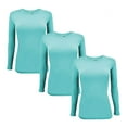 thumbnail image 1 of ACTIVE UNIFORMS Women's Under Scrub Tee Crew Neck Long Sleeve T-Shirt 3 - Pack (Aqua Blue, Medium), 1 of 6