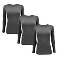 thumbnail image 1 of ACTIVE UNIFORMS Women's Under Scrub Tee Crew Neck Long Sleeve T-Shirt 3 - Pack (Charcoal, 4X-Large), 1 of 6