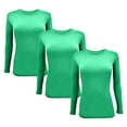 thumbnail image 1 of ACTIVE UNIFORMS Women's Under Scrub Tee Crew Neck Long Sleeve T-Shirt 3 - Pack (Green, 4X-Large), 1 of 6