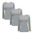 thumbnail image 1 of ACTIVE UNIFORMS Women's Under Scrub Tee Crew Neck Long Sleeve T-Shirt 3 - Pack (Heather Charcoal, X-Small), 1 of 6