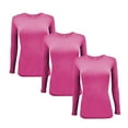 thumbnail image 1 of ACTIVE UNIFORMS Women's Under Scrub Tee Crew Neck Long Sleeve T-Shirt 3 - Pack (Hot Pink, Medium), 1 of 6