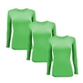 thumbnail image 1 of ACTIVE UNIFORMS Women's Under Scrub Tee Crew Neck Long Sleeve T-Shirt 3 - Pack (Lime, 3X-Large), 1 of 6