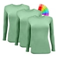 thumbnail image 1 of ACTIVE UNIFORMS Women's Under Scrub Tee Crew Neck Long Sleeve T-Shirt 3 - Pack (Meadow Green, Small), 1 of 6