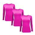 thumbnail image 1 of ACTIVE UNIFORMS Women's Under Scrub Tee Crew Neck Long Sleeve T-Shirt 3 - Pack (Neon Pink, 4X-Large), 1 of 6