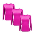 thumbnail image 1 of ACTIVE UNIFORMS Women's Under Scrub Tee Crew Neck Long Sleeve T-Shirt 3 - Pack (Neon Pink, XX-Small), 1 of 6