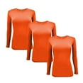 thumbnail image 1 of ACTIVE UNIFORMS Women's Under Scrub Tee Crew Neck Long Sleeve T-Shirt 3 - Pack (Orange, 4X-Large), 1 of 6