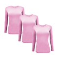 thumbnail image 1 of ACTIVE UNIFORMS Women's Under Scrub Tee Crew Neck Long Sleeve T-Shirt 3 - Pack (Pink, Small), 1 of 6