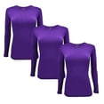 thumbnail image 1 of ACTIVE UNIFORMS Women's Under Scrub Tee Crew Neck Long Sleeve T-Shirt 3 - Pack (Purple, X-Large), 1 of 6