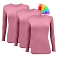thumbnail image 1 of ACTIVE UNIFORMS Women's Under Scrub Tee Crew Neck Long Sleeve T-Shirt 3 - Pack (Rose, 4X-Large), 1 of 6