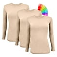 thumbnail image 1 of ACTIVE UNIFORMS Women's Under Scrub Tee Crew Neck Long Sleeve T-Shirt 3 - Pack (Sun Kiss, Large), 1 of 6