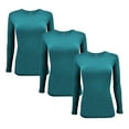 thumbnail image 1 of ACTIVE UNIFORMS Women's Under Scrub Tee Crew Neck Long Sleeve T-Shirt 3 - Pack (Teal, Large), 1 of 6