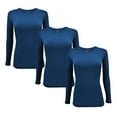 thumbnail image 1 of ACTIVE UNIFORMS Women's Under Scrub Tee Crew Neck Long Sleeve T-Shirt 3 - Pack (True Navy Blue, 3X-Large), 1 of 6