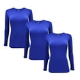 thumbnail image 1 of ACTIVE UNIFORMS Women's Under Scrub Tee Crew Neck Long Sleeve T-Shirt 3 - Pack (True Royal Blue, X-Large), 1 of 6
