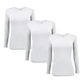 thumbnail image 1 of ACTIVE UNIFORMS Women's Under Scrub Tee Crew Neck Long Sleeve T-Shirt 3 - Pack (White, X-Small), 1 of 6