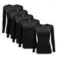 thumbnail image 1 of ACTIVE UNIFORMS Women's Under Scrub Tee Crew Neck Long Sleeve T-Shirt 5 - Pack (Black, Small), 1 of 6