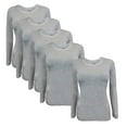 thumbnail image 1 of ACTIVE UNIFORMS Women's Under Scrub Tee Crew Neck Long Sleeve T-Shirt 5 - Pack (Heather Charcoal, 4X-Large), 1 of 6