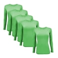 thumbnail image 1 of ACTIVE UNIFORMS Women's Under Scrub Tee Crew Neck Long Sleeve T-Shirt 5 - Pack (Lime, Large), 1 of 6