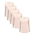 thumbnail image 1 of ACTIVE UNIFORMS Women's Under Scrub Tee Crew Neck Long Sleeve T-Shirt 5 - Pack (Nude, 4X-Large), 1 of 6