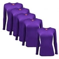 thumbnail image 1 of ACTIVE UNIFORMS Women's Under Scrub Tee Crew Neck Long Sleeve T-Shirt 5 - Pack (Purple, 3X-Large), 1 of 6