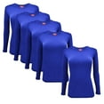 thumbnail image 1 of ACTIVE UNIFORMS Women's Under Scrub Tee Crew Neck Long Sleeve T-Shirt 5 - Pack (True Royal Blue, 4X-Large), 1 of 6