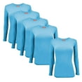thumbnail image 1 of ACTIVE UNIFORMS Women's Under Scrub Tee Crew Neck Long Sleeve T-Shirt 5 - Pack (Water Blue, XX-Large), 1 of 6