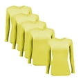 thumbnail image 1 of ACTIVE UNIFORMS Women's Under Scrub Tee Crew Neck Long Sleeve T-Shirt 5 - Pack (Yellow, XX-Large), 1 of 6