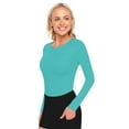 thumbnail image 1 of ACTIVE UNIFORMS Women's Under Scrub Tee Crew Neck Long Sleeve T-Shirt (Aqua Blue, Small), 1 of 6