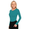 thumbnail image 1 of ACTIVE UNIFORMS Women's Under Scrub Tee Crew Neck Long Sleeve T-Shirt (Teal, Small), 1 of 6