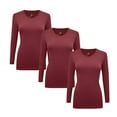 thumbnail image 1 of ACTIVE UNIFORMS Women's Under Scrubs Long Sleeve T-Shirt Comfort V-Neck Medical Underscrub Tee - 3 Pack (Burgundy, Medium), 1 of 7