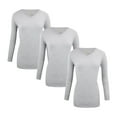 thumbnail image 1 of ACTIVE UNIFORMS Women's Under Scrubs Long Sleeve T-Shirt Comfort V-Neck Medical Underscrub Tee - 3 Pack (Heather Grey, XX-Large), 1 of 7