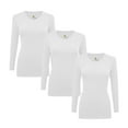 thumbnail image 1 of ACTIVE UNIFORMS Women's Under Scrubs Long Sleeve T-Shirt Comfort V-Neck Medical Underscrub Tee - 3 Pack (White, XX-Small), 1 of 7