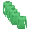 thumbnail image 1 of ACTIVE UNIFORMS Women's Under Scrubs Long Sleeve T-Shirt V-Neck Medical Underscrub Tee -Super Soft and Stretchy - 5 Pack (Light Green, X-Large), 1 of 7