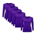 thumbnail image 1 of ACTIVE UNIFORMS Women's Under Scrubs Long Sleeve T-Shirt V-Neck Medical Underscrub Tee -Super Soft and Stretchy - 5 Pack (Purple, XX-Large), 1 of 7