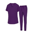 thumbnail image 1 of ACTIVE UNIFORMS Womens' Cool 4-Way Stretch Jogger Scrub Set (Eggplant, 3X-Large), 1 of 7