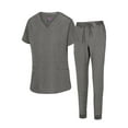 thumbnail image 1 of ACTIVE UNIFORMS Womens' Cool 4-Way Stretch Jogger Scrub Set (Heather Gray, Large), 1 of 7