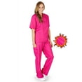 thumbnail image 1 of ACTIVE UNIFORMSWomen's Scrub Sets, Scrub Top and Pants. Run Large (Hot Pink, Medium), 1 of 6