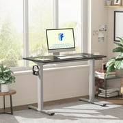 FLEXISPOT 40"x24" Home Office Height Adjustable Standing Desk with Hooks, Ergonomic Electric 2-Stage Stand Up Computer D