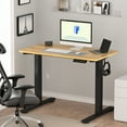 thumbnail image 1 of ACTIVESIT 48"x30" Home Office Height Adjustable Standing Desk with Hooks, Ergonomic Electric 2-Stage Stand Up Computer Desk, Black and Maple, 1 of 9