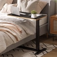 thumbnail image 1 of ACTIVESIT Black 32"x18" Adjustable Overbed Bedside Table with Wheels Laptop Table Standing Computer Desk Portable Stand Up Work Station Cart Tray Side Table for Sofa and Bed, 1 of 7