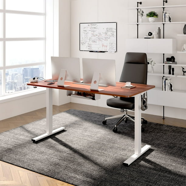 Essential Electric White Standing Desk Whole Piece 48 x 2024 30 Inch Desktop Adjustable Height Desk Home Office Computer