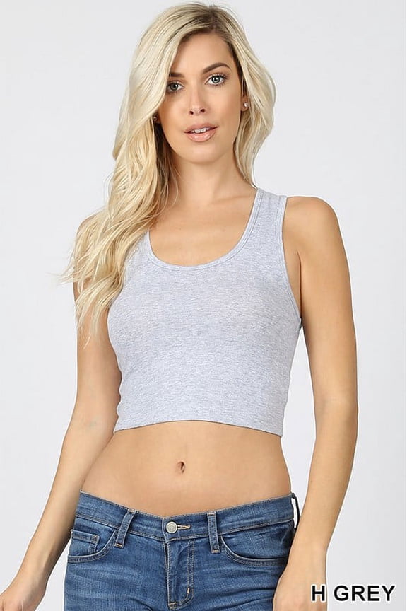 ACTIVEWEAR CROPPED RACER BACK TANK TOP