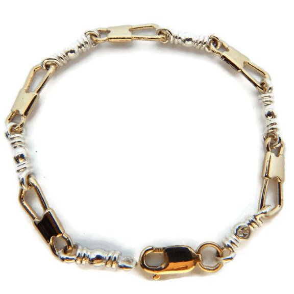ACTS Bracelet Fishers Of Men Silver and 10K Gold Medium Link, Original Design!!