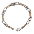 thumbnail image 1 of ACTS Bracelet Fishers Of Men Silver and 10k Gold REGULAR LINK,Budded Cross!!, 1 of 1