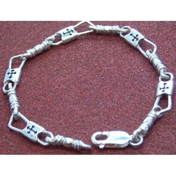ACTS Bracelet Fishers Of Men Sterling Silver REGULAR LINK Budded Cross!!